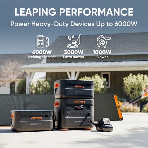 Jackery Explorer 2000 Plus Power Station with Two Battery Packs and Two SolarSaga 200W Solar Panels (6126 Wh + 400 W)