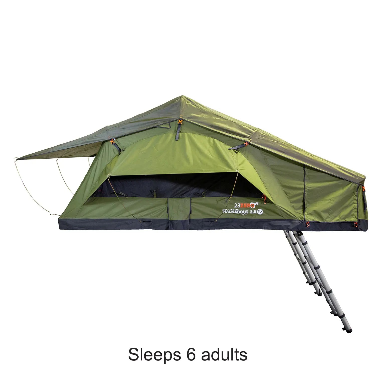 23Zero Walkabout 87 2.0 Softshell Rooftop Tent – 6 Person All Season w/ Heater/Cooler Port