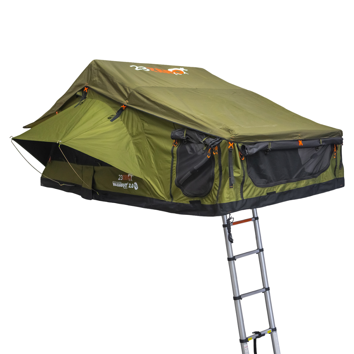 23Zero Walkabout 72 2.0 Softshell Rooftop Tent – 4 Person All Season w/ Heater/Cooler Port
