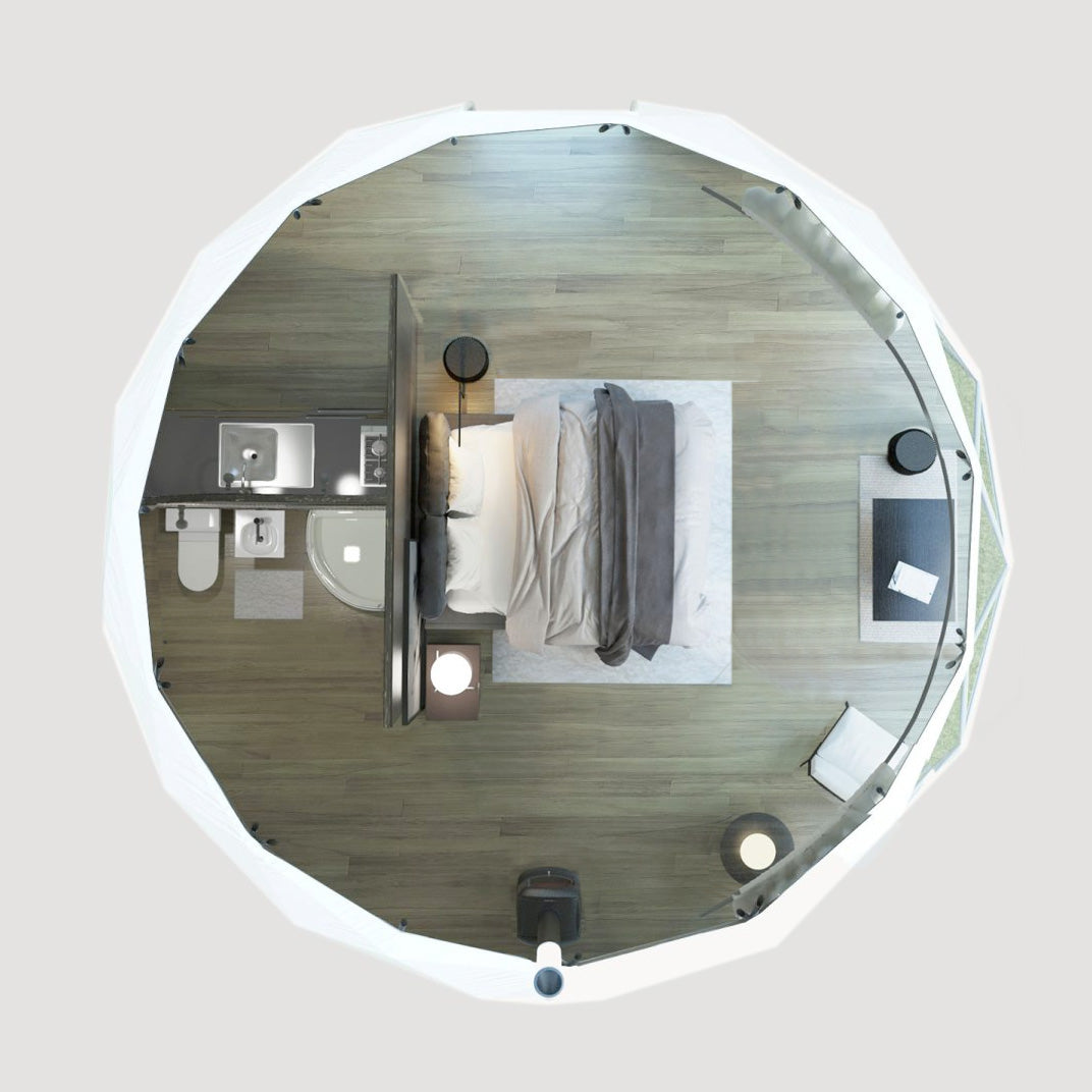 Luna 7m Stargazer Element – Preconfigured Geodesic Dome – 415 Sq Ft