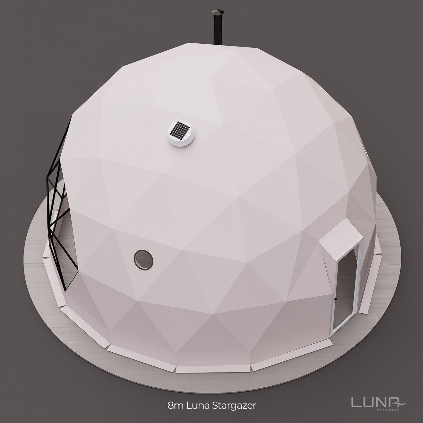 Luna 8m Stargazer Element – Preconfigured Geodesic Dome – 540 Sq Ft