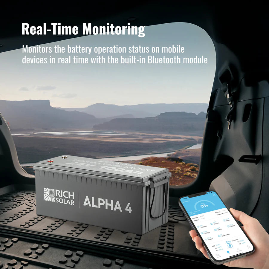 Rich Solar Alpha 4 LiFePO4 24 Volt Lithium Battery (2,560Wh)