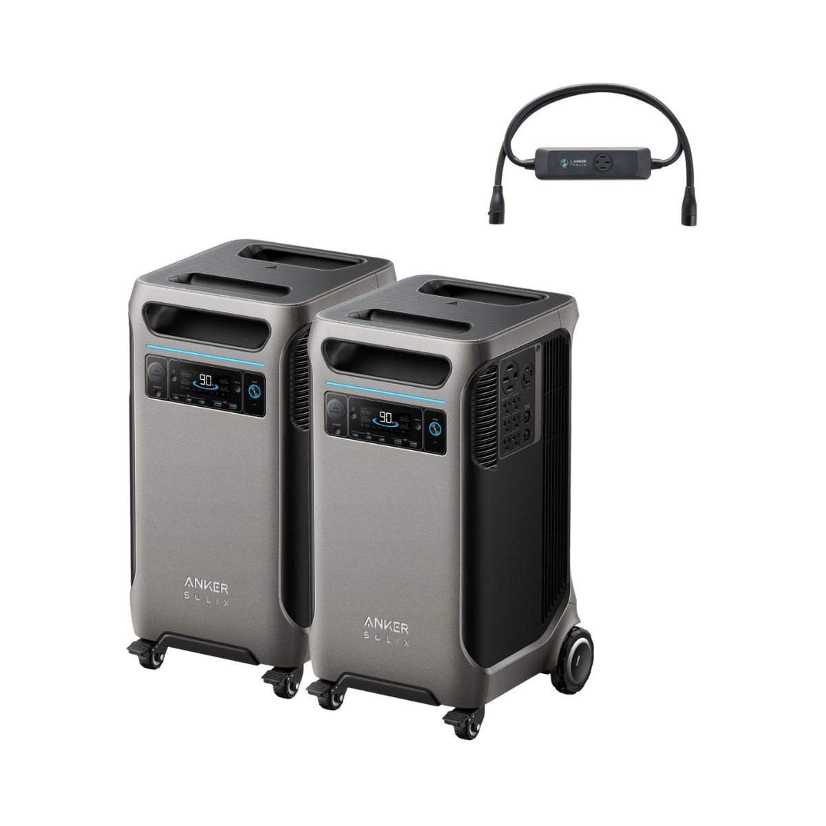 Anker SOLIX F3800 Power Station 2-Pack (7680Wh) + Double Power Hub