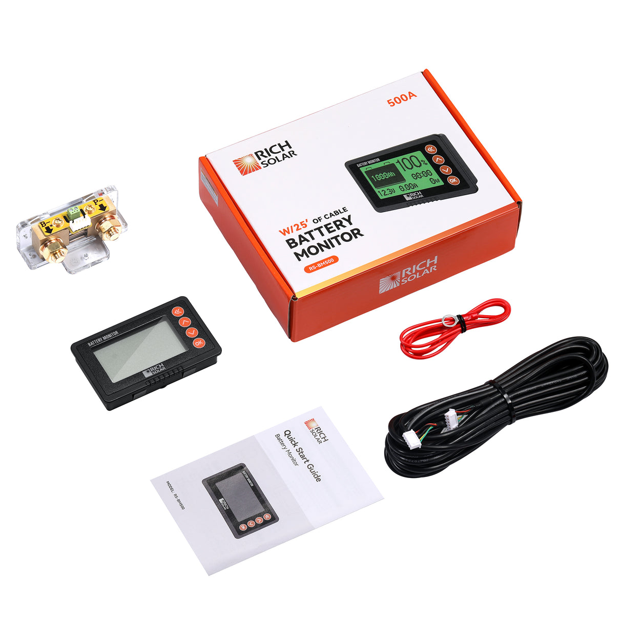 Rich Solar 500 Amp Battery Monitor with Shunt | 8~120V 500A Battery Monitor with Shunt | Accurate Battery Status Monitor - Image 12