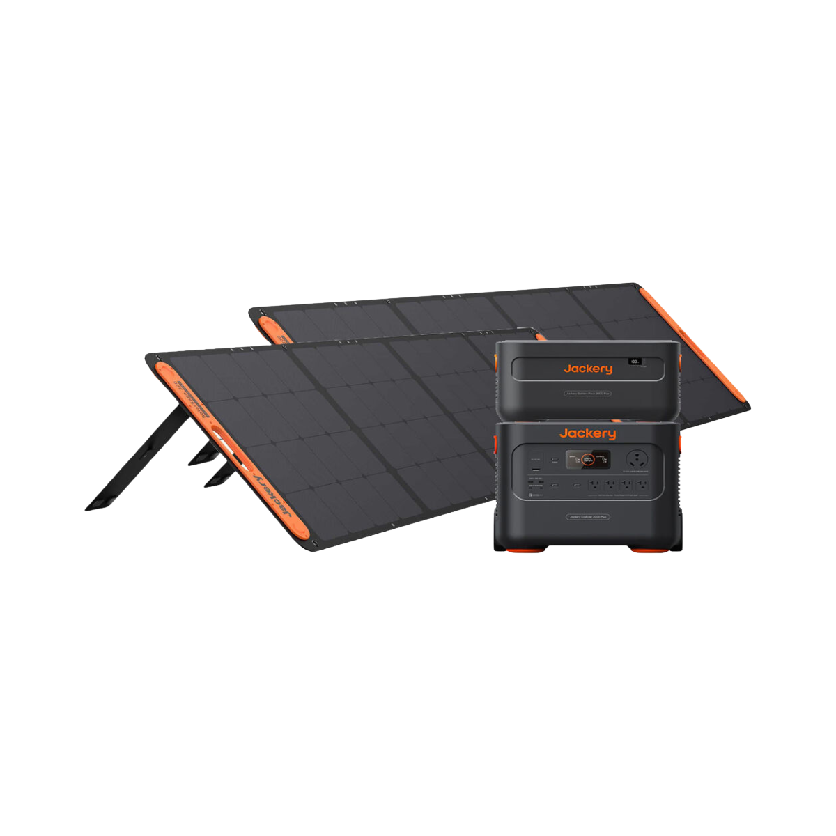 Jackery Explorer 2000 Plus Power Station with Battery Pack and Two SolarSaga 200W Solar Panels (4084 Wh + 400 W)