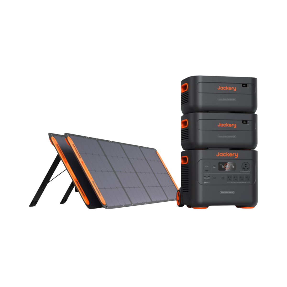 Jackery Explorer 2000 Plus Power Station with Two Battery Packs and Two SolarSaga 200W Solar Panels (6126 Wh + 400 W)