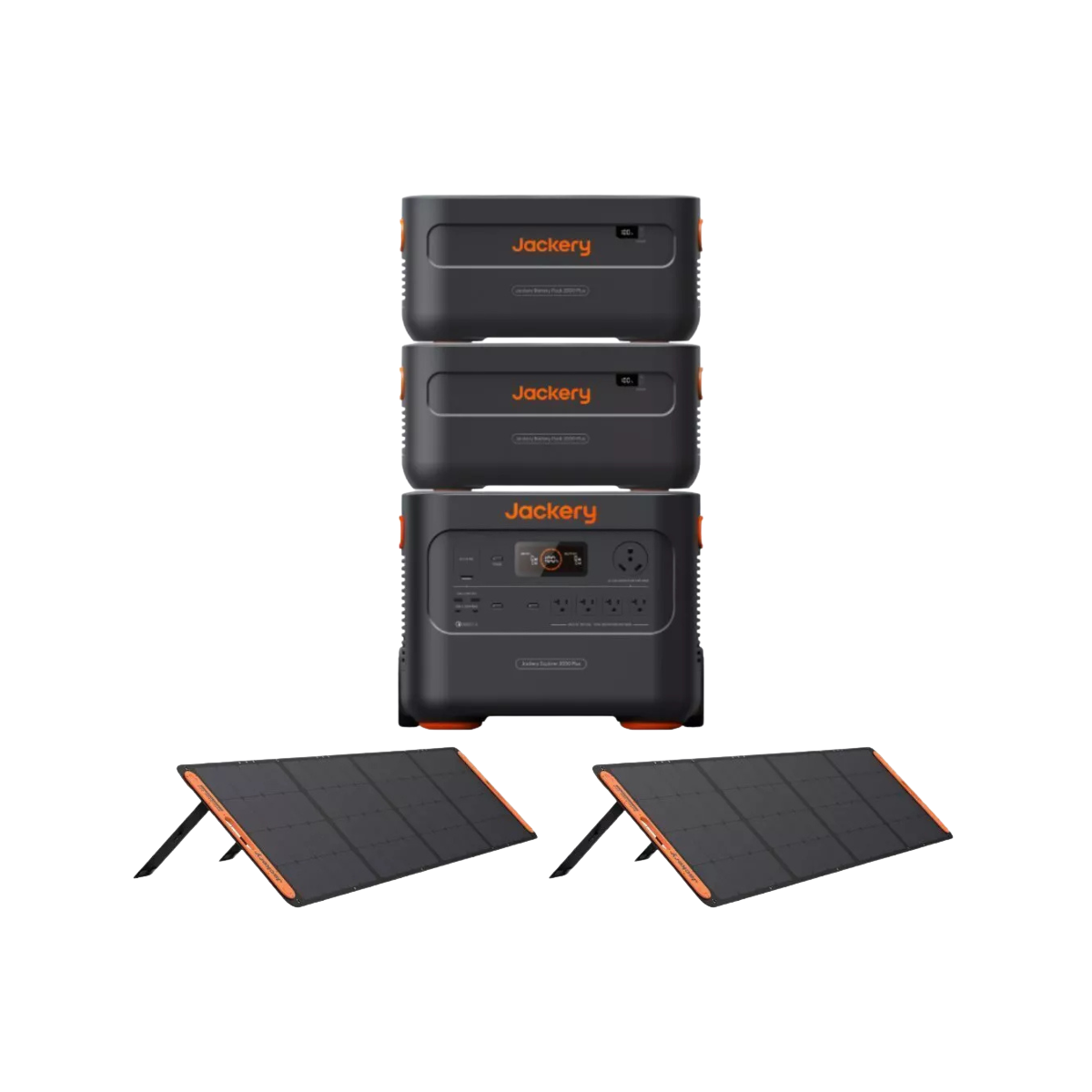 Jackery Explorer 2000 Plus Power Station with Two Battery Packs and Two SolarSaga 200W Solar Panels (6126 Wh + 400 W)