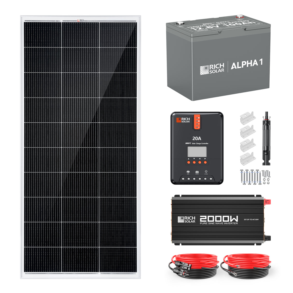 Rich Solar 12 Volt Complete Offgrid Solar Kit (200W) - Image 2
