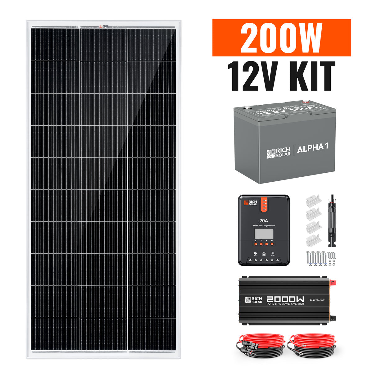 Rich Solar 12 Volt Complete Offgrid Solar Kit (200W) - Image 3