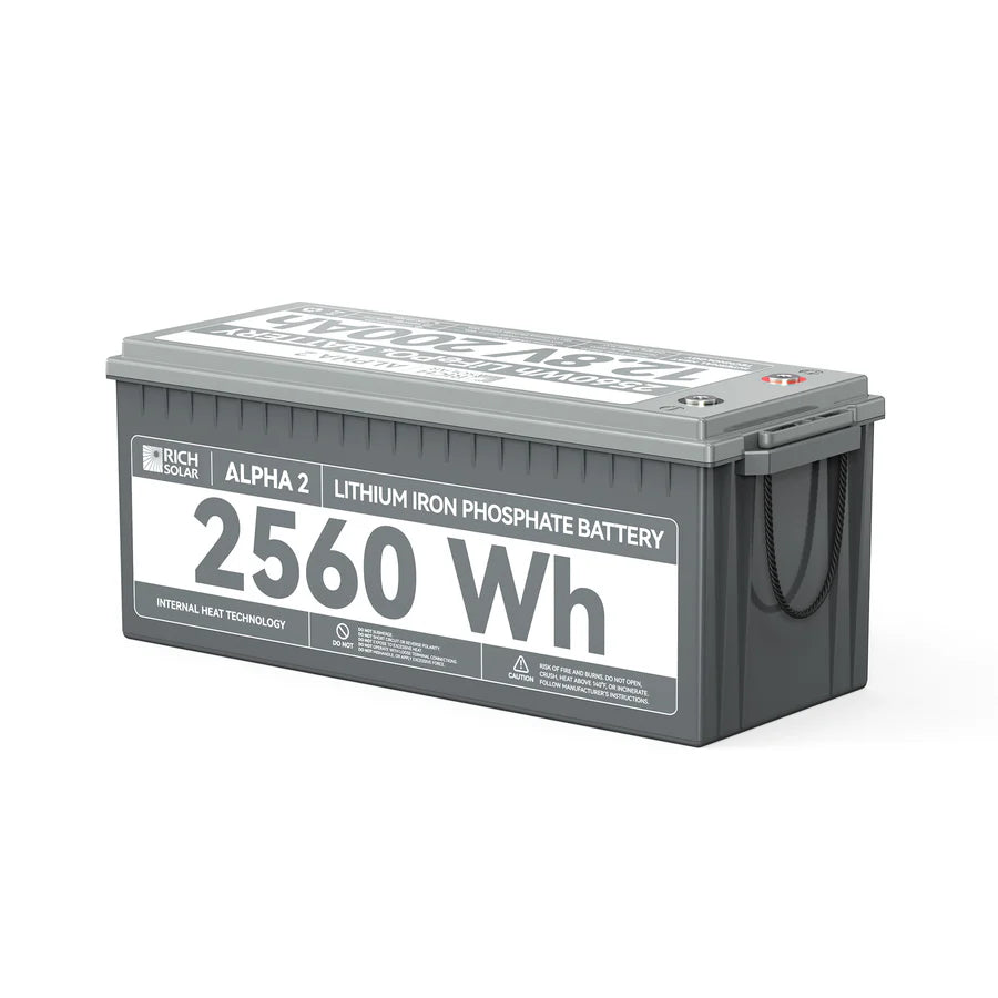 Rich Solar Alpha 2 LiFePO4 12 Volt Lithium Battery (2,560Wh)