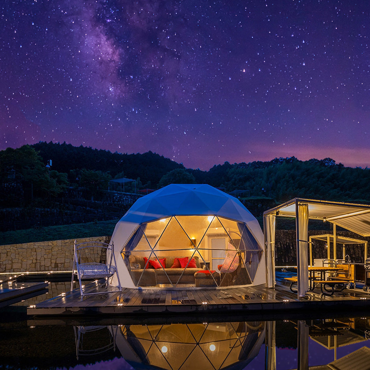 Luna 5m Stargazer Element – Preconfigured Geodesic Dome – 211 Sq Ft