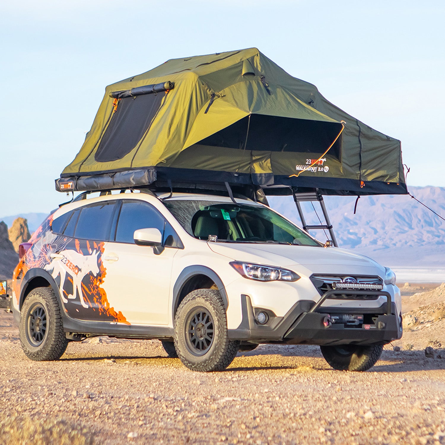 23Zero Walkabout 62 2.0 Softshell Rooftop Tent – 3+ Person All Season w/ Heater/Cooler Port