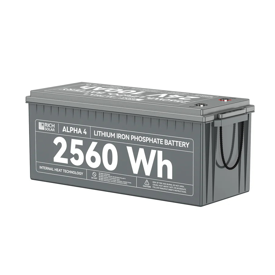 Rich Solar Alpha 4 LiFePO4 24 Volt Lithium Battery (2,560Wh)