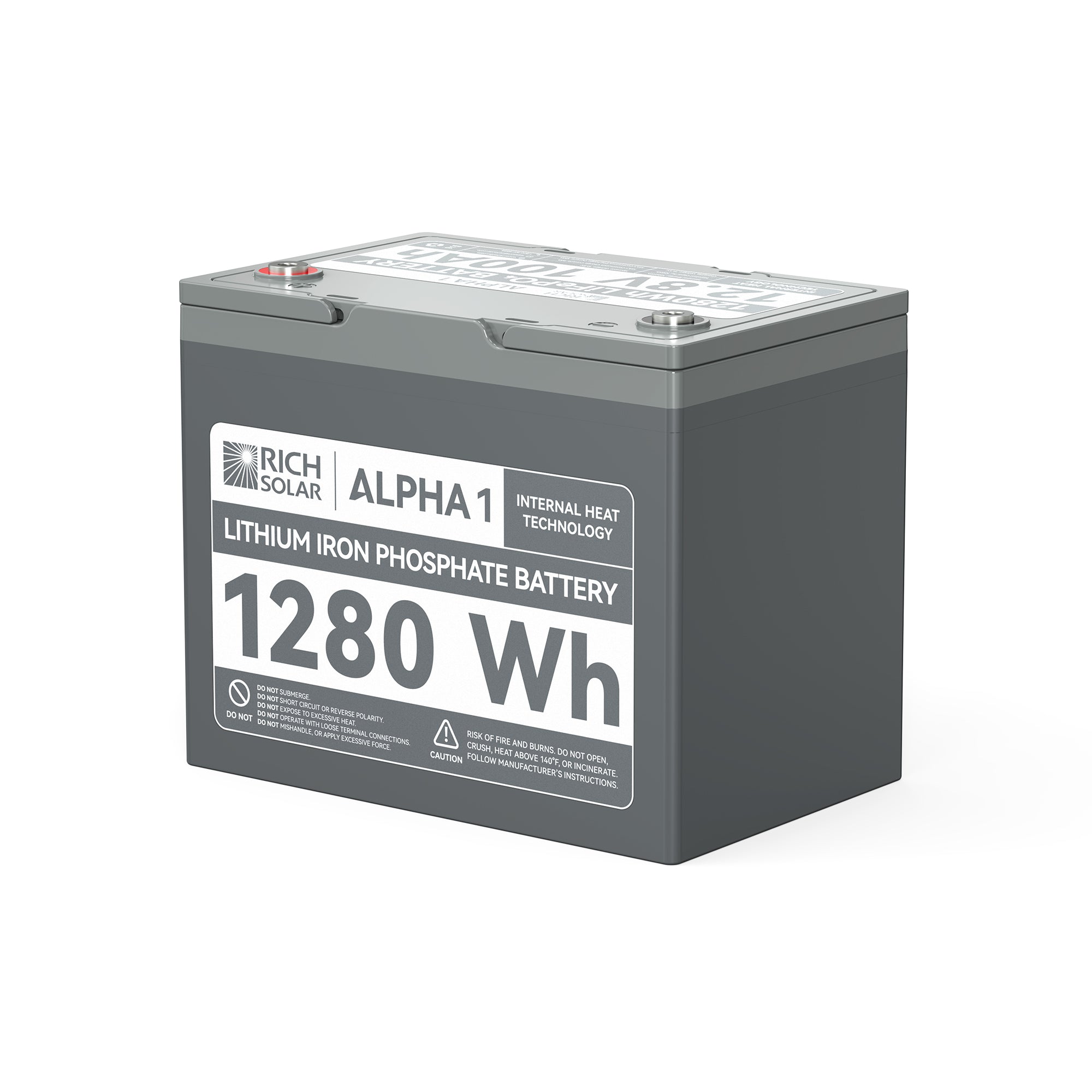 Rich Solar Alpha 1 LiFePO4 12 Volt Lithium Battery (1,280Wh)