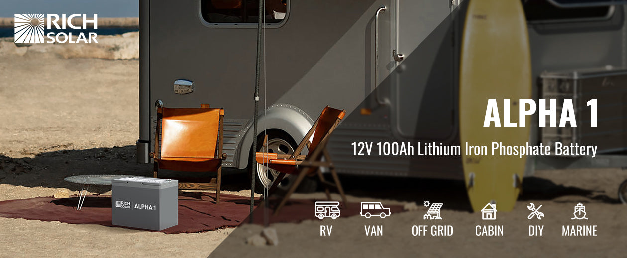 Rich Solar Alpha 1 LiFePO4 12 Volt Lithium Battery (1,280Wh) description image
