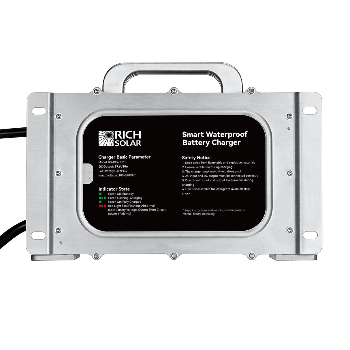 Rich Solar 48V 20A / 25A Waterproof LiFePO4 Charger - Image 4
