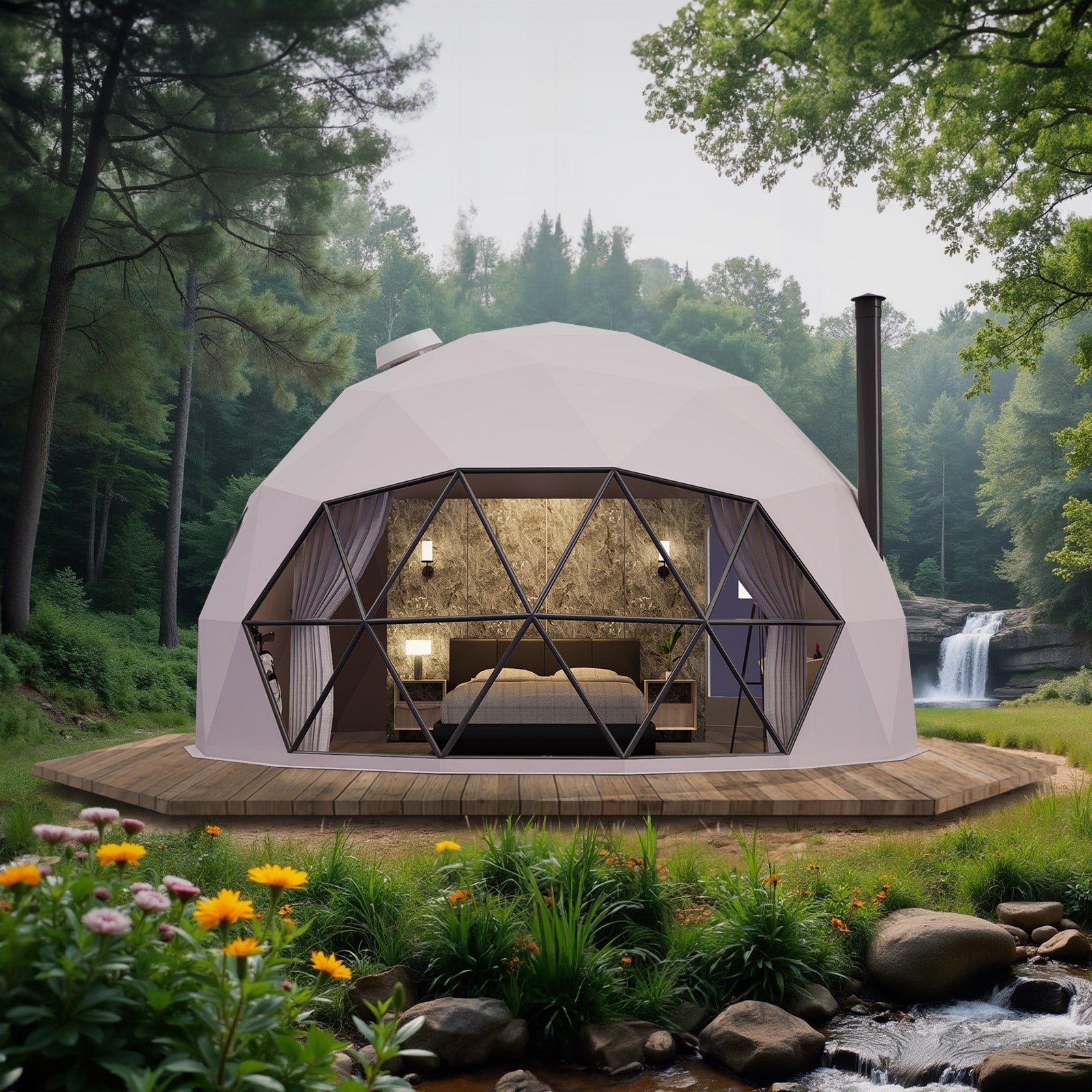 Luna 6m Stargazer Element – Preconfigured Geodesic Dome – 305 Sq Ft