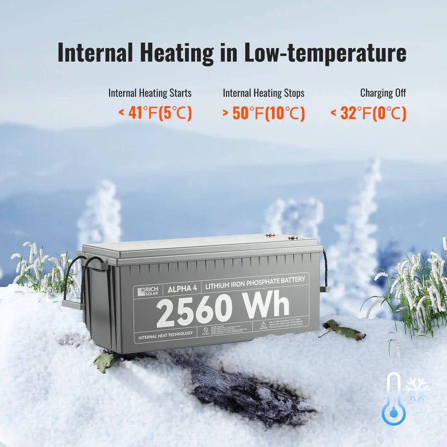 Rich Solar Alpha 4 LiFePO4 24 Volt Lithium Battery (2,560Wh)