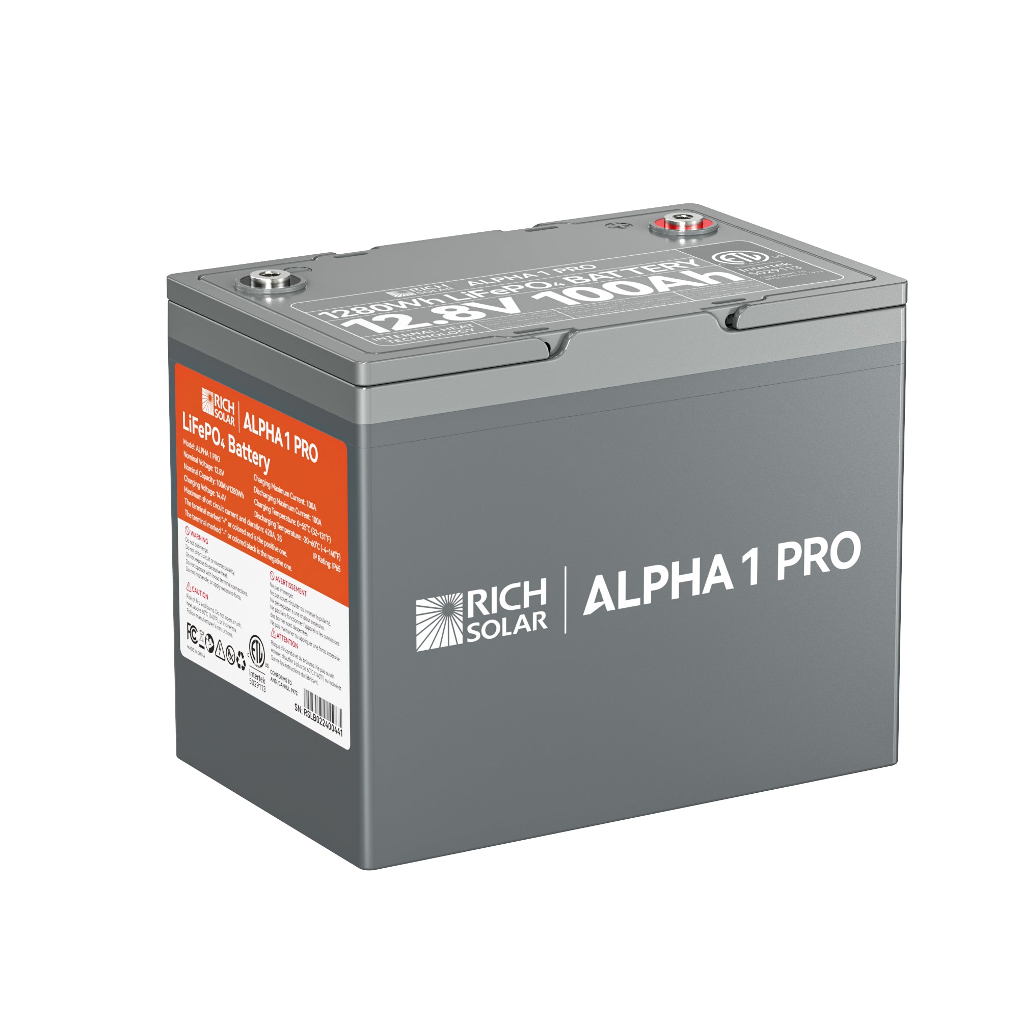 Rich Solar Alpha 1 PRO LiFePO4 12 Volt Lithium Battery (1,280Wh)