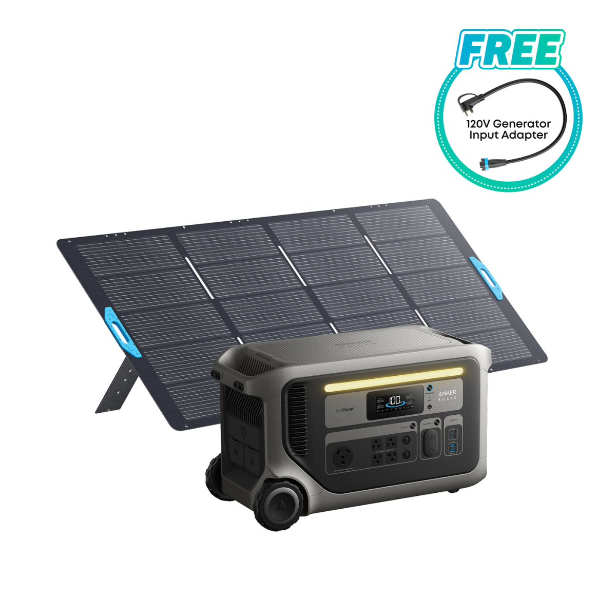 Anker SOLIX F3000 Power Station + 400W Portable Solar Panel Bundle (3072 Wh)