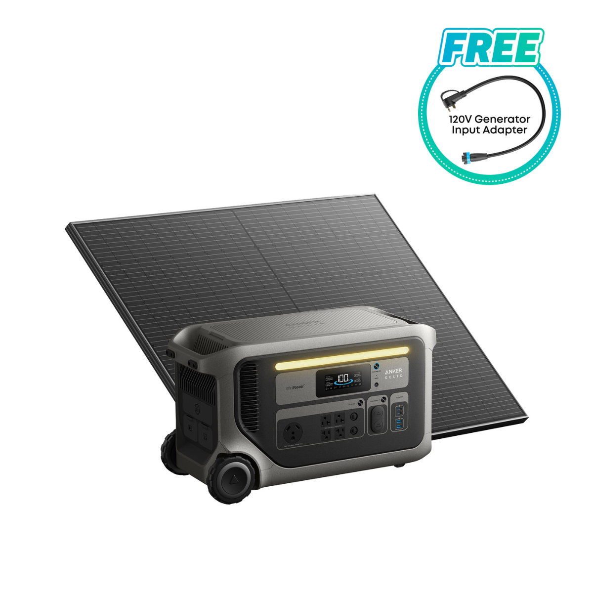 Anker SOLIX F3000 Power Station + 2x410W Rigid Solar Panels Bundle (3072 Wh)