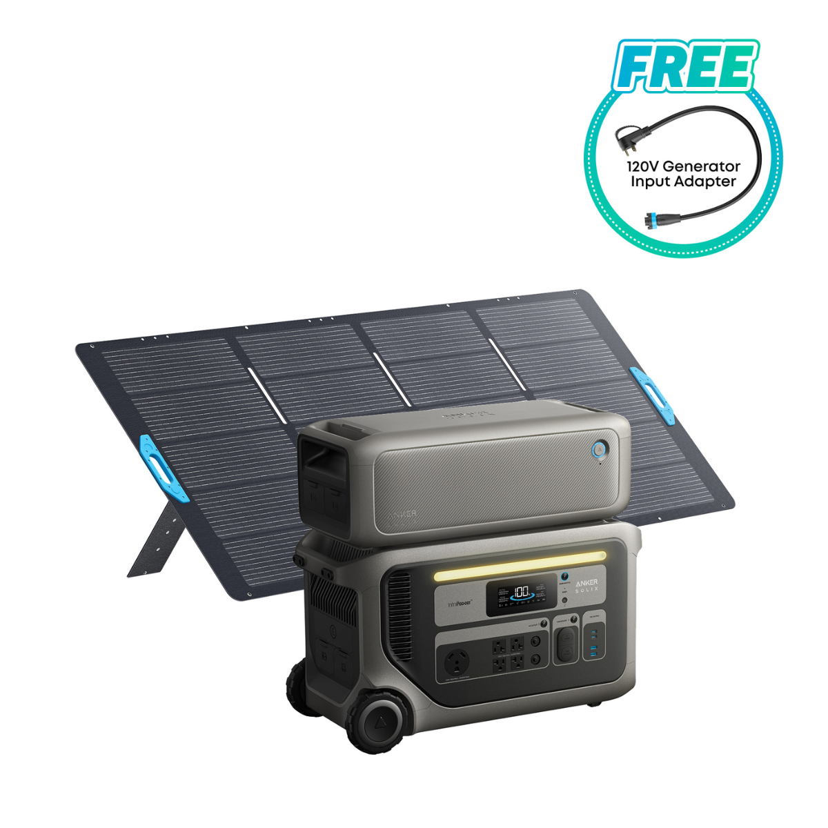Anker SOLIX F3000 Power Station + Expansion Battery & 400W Solar Panel Bundle (6144 Wh)