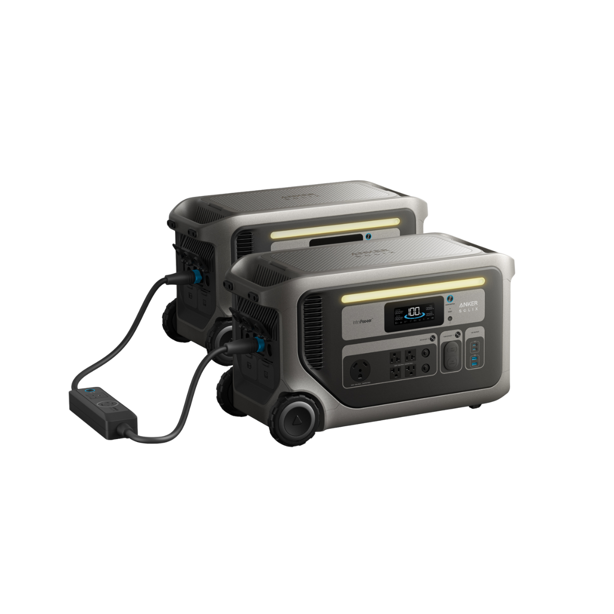Anker SOLIX F3000 x2 Power Stations + Double-Voltage Hub (6144 Wh)