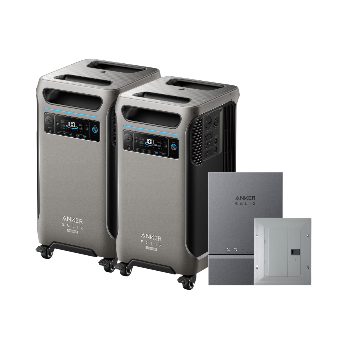 Anker SOLIX F3800 Power Station 2-Pack (7680Wh) + Home Power Panel + Subpanel