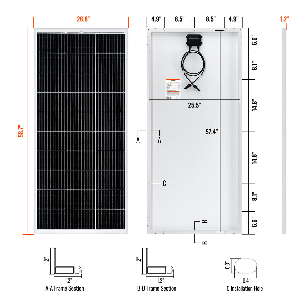 Rich Solar MEGA 200 - 200W 12V Solar Panel - Image 5