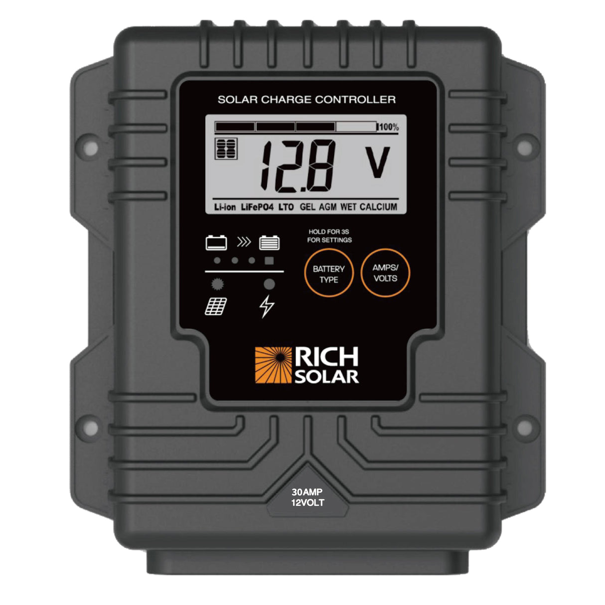 Rich Solar BRAVO Waterproof 30 | 30 Amp Waterproof PWM Solar Charge Controller | Waterproof 30A 12V PWM Controller - Image 8