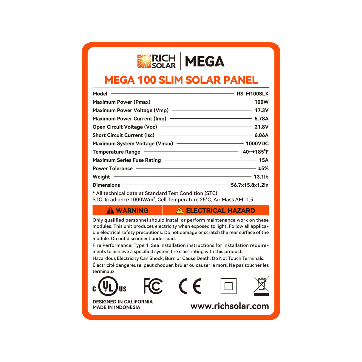 Rich Solar MEGA 100 - 100W Slim SLX Solar Panel - Image 12