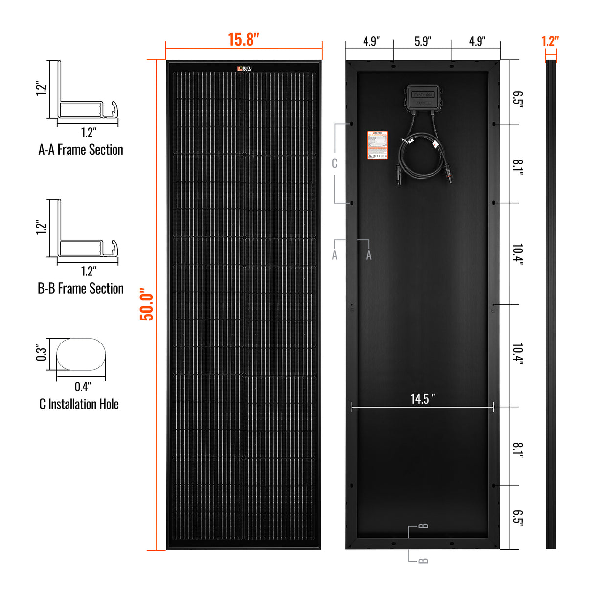 Rich Solar MEGA 100 - 100W Slim Solar Panel - Image 14