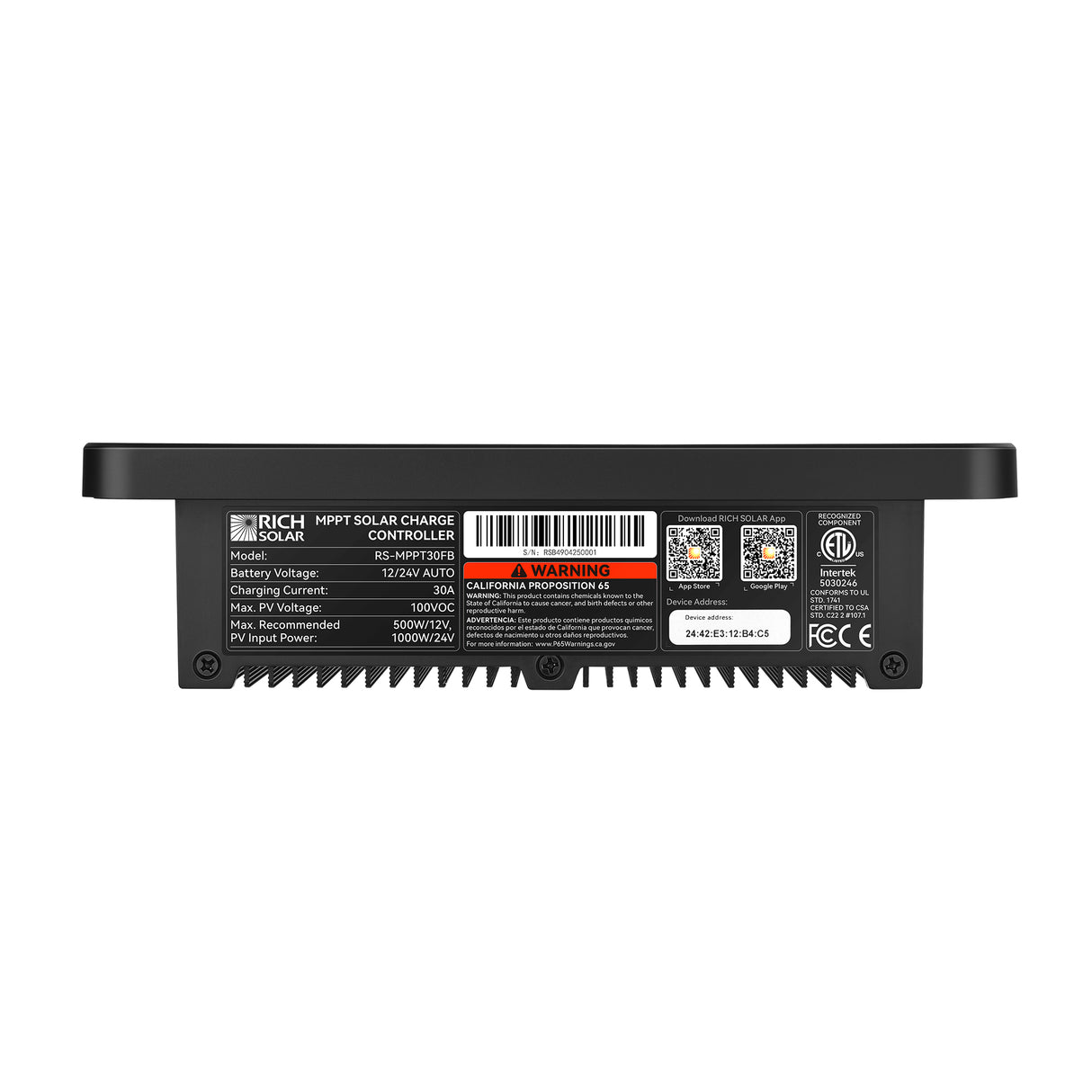 Rich Solar BRAVO PRO 30 | Premium 30A 12V/24V MPPT Flush Mount Solar Controller | With Bluetooth - Image 5