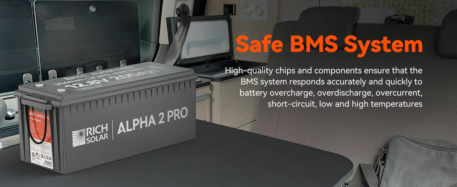 Rich Solar Alpha 2 Pro LiFePO4 12 Volt Lithium Battery (2,560Wh) description image