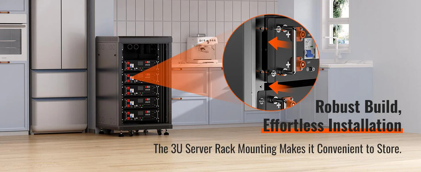 Rich Solar Alpha 5 PRO 6-Slot Battery Server Rack description image