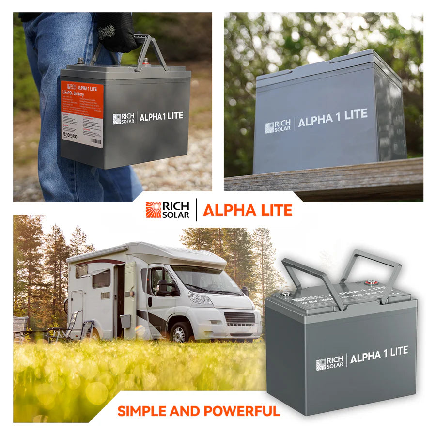 Rich Solar Alpha 1 LITE LiFePO4 12 Volt Lithium Battery (1,280Wh)